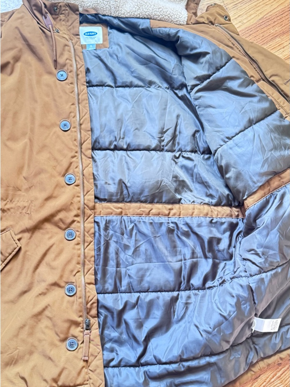 Old Navy Hooded Field Parka Jacket - Brown - Picture 4 of 6